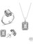 Sertifikalı Swarovski Özel Montür Tektaş 925 Gümüş Set 3