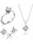 Sertifikalı Swarovski Taşlı Tek Taş 925 Gümüş Set Takım 1
