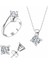 Sertifikalı Swarovski Taş Sarmaşık Tek Taş 925 Gümüş Set Takım 1