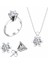 Sertifikalı Swarovski Taş 6 Tırnaklı 925 Gümüş Set Takım 1