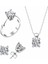 Sertifikalı Swarovski Tek Taş 925 Gümüş Set Takım 1