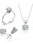Sertifikalı Swarovski Taşlı Tektaş 925 Gümüş Set Takım 1