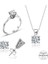 Sertifikalı Swarovski Taşlı Tektaş 925 Gümüş Set Takım 2