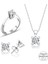 Sertifikalı Swarovski Taşlı Klasik Tek Taş 925 Gümüş Set Takım 2