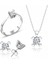 Sertifikalı Swarovski Tektaş Minik Zarif 925 Gümüş Set Takım 1