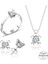 Sertifikalı Swarovski Tektaş Minik Zarif 925 Gümüş Set Takım 2