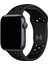 Apple Watch Series SE/10/9/8/7/6/5/4/3 49mm-46mm-45mm-44mm-42mm Uyumlu M/L Delikli Spor Silikon Kordon Siyah 1