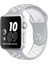 Apple Watch Series SE/10/9/8/7/6/5/4/3 49mm-46mm-45mm-44mm-42mm Uyumlu M/L Delikli Spor Silikon Kordon Gri/Beyaz 1