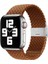 Apple Watch Seri 9 8 7 6 5 4 3 SE 38mm-40mm-41mm Uyumlu Ayarlanabilir Klipsli Örgü Kordon Kahve 1
