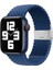 Apple Watch Seri 9 8 7 6 5 4 3 SE 38mm-40mm-41mm Uyumlu Ayarlanabilir Klipsli Örgü Kordon Mavi 1