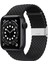 Apple Watch Seri 9 8 7 6 5 4 3 SE 38mm-40mm-41mm Uyumlu Ayarlanabilir Klipsli Örgü Kordon Siyah 1