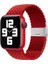 Apple Watch Seri 9 8 7 6 5 4 3 SE 38mm-40mm-41mm Uyumlu Ayarlanabilir Klipsli Örgü Kordon Kırmızı 1