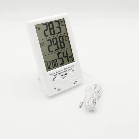 Dmrled LCD Dijital Termometre Sıcaklık ve Nem Ölçer Masa Saati Alarm