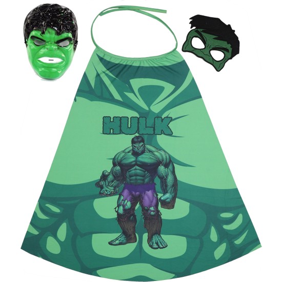 Celicido Hulk Yeşil Dev Süper Kahraman Parti Pelerini ve 2 Adet Maske