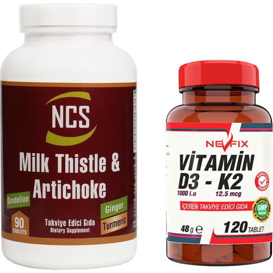 Ncs Milk Thistle 90 Tablet & Nevfix Vitamin D3K2 120 Tablet Fiyatı