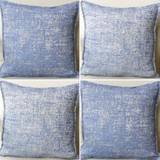 Fabric By Gülçin Koton Pamuklu Yumuşak Doku Denim Mavi Kırçıl Desen 4'lü Yastık Kılıfı Set