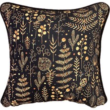 Tuğçe Demir Home Desıgn Yılbaşı Gold Desen Dekoratif Kırlent İç Dolgulu 43X43