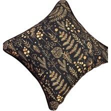 Tuğçe Demir Home Desıgn Yılbaşı Gold Desen Dekoratif Kırlent İç Dolgulu 43X43