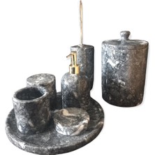 Polen Stone - Bursa Siyahı Mermer 7'li Banyo Seti