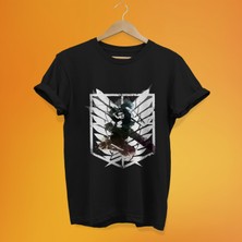 Remonz Attack On Titan Baskılı %100 Pamuk Oversize T-Shirt Büyük Beden Tişört