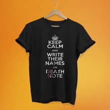 Remonz Death Note Baskılı %100 Pamuk Oversize T-Shirt Büyük Beden Tişört
