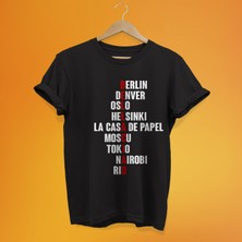 Remonz La Casa De Papel Baskılı %100 Pamuk Oversize T-Shirt Büyük Beden Tişört