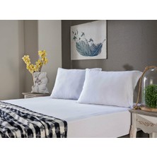 Doqu Home Penye Lastikli Çarşaf  Tek King Size Beyaz (Yastık Kılıflı)