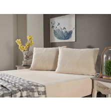 Doqu Home Penye Lastikli Çarşaf  Tek King Size Krem (Yastık Kılıflı)