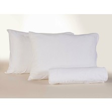 Doqu Home Penye Lastikli Çarşaf  Tek King Size Beyaz (Yastık Kılıflı)
