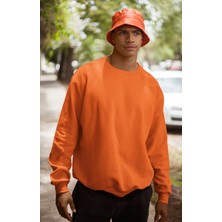 Raf Coll Turuncu Oversize Bisiklet Yaka Sweatshirt