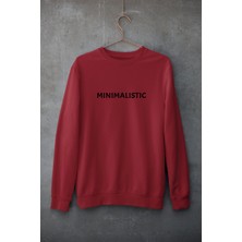 Raf Coll Bordo Oversize Bisiklet Yaka Dijital Baskılı Sweatshirt