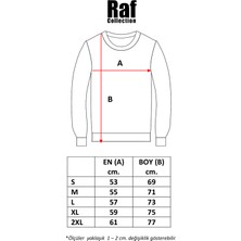 Raf Coll Turkuaz Oversize Bisiklet Yaka Dijital Baskılı Sweatshirt