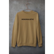Raf Coll Camel Oversize Bisiklet Yaka Dijital Baskılı Sweatshirt