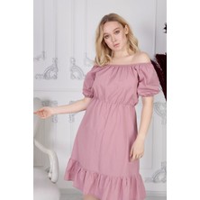 Apsen Kadın Beli Lastikli Tery Coton Elbise 4367/95