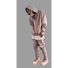 Amor Man Kapüşonlu Kanguru Cep 4 Iplik Tam Kışlık Kalın Oversize Erkek Hoodie-Sweatshirt