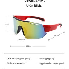 Helta Yarım Yüz Büyük Aynalı Güneş Gözlüğü - Siyah Çerçeve Gümüş Lensler (Yurt Dışından)