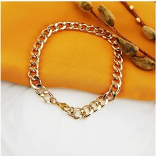 BijuStore Altın Kaplama Kadın Kalın Zincir Choker Kolye