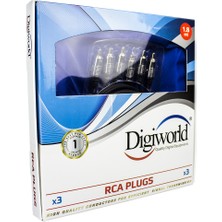 Dıgıworld   Rca Aux Stereo Ses Kablosu , -3x- Male To Male  1.8mt