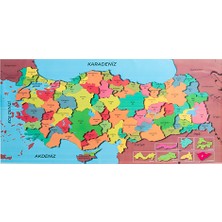 Evbuya Renkli Türkiye Haritası - Yapışkansız Tutunan Sihirli Kağıt Tahta