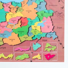 Evbuya Renkli Türkiye Haritası - Yapışkansız Tutunan Sihirli Kağıt Tahta