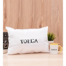 Hediye Dükkanı Kişiye Özel Çiçekli Harf Tasarım Isim Yazılı Sarı Kupa Bardak ve Dikdörtgen Yastık