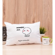 Hediye Dükkanı Kişiye Özel Incinmişsin Dedi Tasarım Esprili Yeşil Kupa Bardak ve Dikdörtgen Yastık