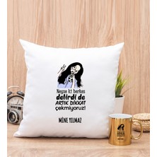 Hediye Dükkanı Kişiye Özel Herkes Delirdi Tasarım Esprili Gold Kupa Bardak ve Kare Yastık