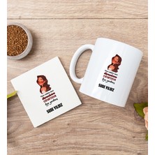 Hediye Dükkanı Kişiye Özel Kudurtayım Diye Tasarım Esprili Beyaz Kupa Bardak ve Bardak Altlığı