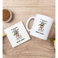 Hediye Dükkanı Kişiye Özel Biz Akıllanmayız Tasarım Esprili  Beyaz Kupa Bardak ve Bardak Altlığı