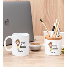 Hediye Dükkanı Kişiye Özel Maske Işi Iyi Oldu Tasarım Esprili Beyaz Kupa Bardak ve Kalemlik