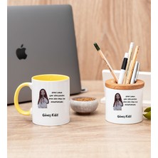 Hediye Dükkanı Kişiye Özel Sen Onu Da Soğutursun Esprili Sarı Kupa Bardak ve Kalemlik