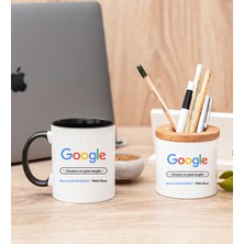 Hediye Dükkanı Kişiye Özel Google Tasarım Esprili Siyah Kupa Bardak ve Kalemlik