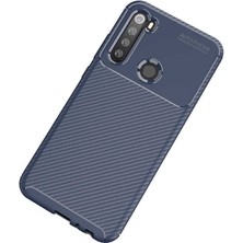 Case 4U Xiaomi Redmi Note 8T Kılıf Rugged Armor Karbon Desenli Lüx Negro Silikon Arka Kapak Lacivert