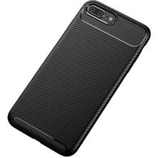 Case 4U Apple iPhone 7 Plus Kılıf Karbon Desenli Sert Silikon Arka Kapak Negro Siyah